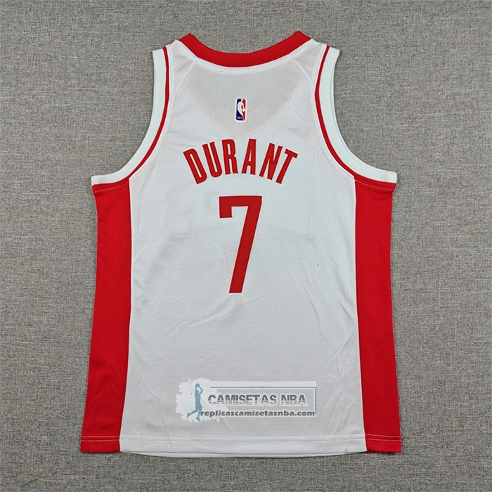 Camiseta Nino Houston Rockets Kevin Durant NO 7 Association 2025-26 Blanco